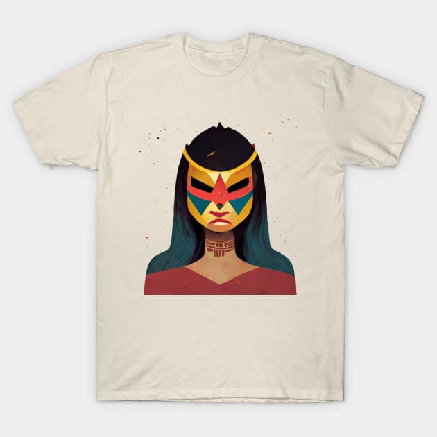 Indigenous Lucha Warrior T-Shirt by Gorlith's Shoppe